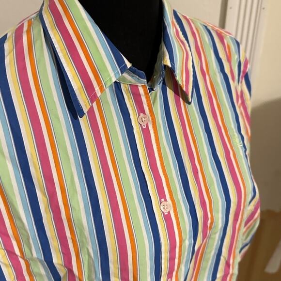 Lauren Ralph Lauren Striped Multi-Color Button-Up Shirt – Women’s - Picture 5 of 6